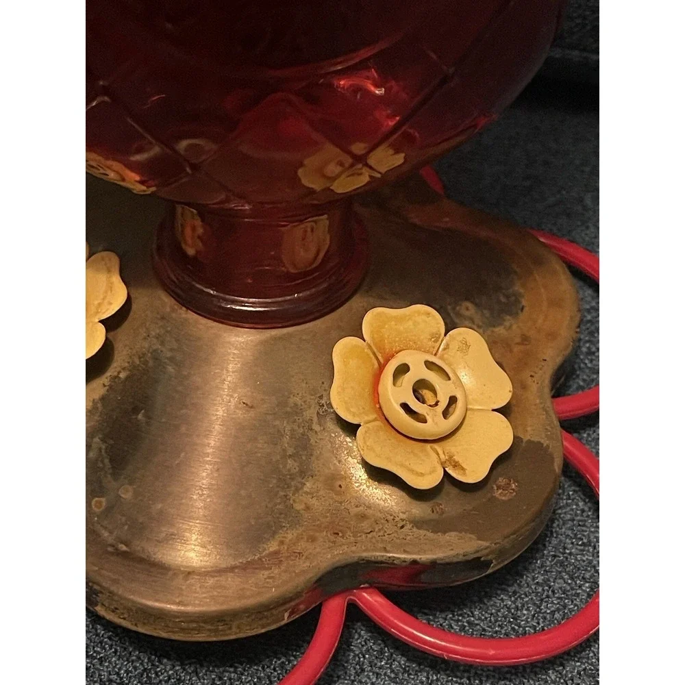 20oz Vintage Red Glass‎ Bottle Hummingbird Feeder Perky Pet Nectar Feeder Hanger